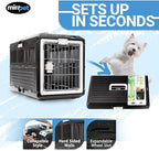 Pet Carrier & Crate, 26.4" L x 15.3" W x 18.8" H - Collapsible for Medium Cats and Dogs, Portable Hard Plastic Wall Kennel for Indoor/Outdoor Use