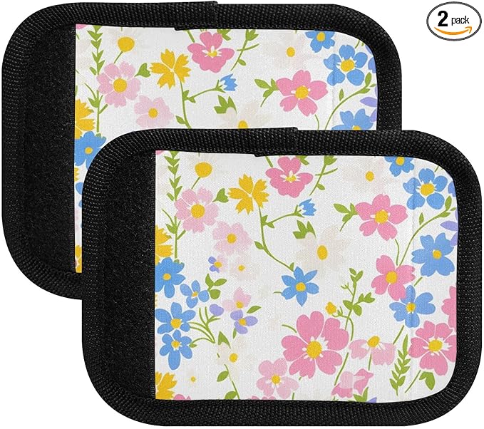 Flower Luggage Handle Wrap for Suitcase Luggage Tags Handle Covers Identifiers Soft Decorations Travel Accessories 2 Pack