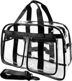 Large Clear Tote Bag 20” for Duffle, Clear Carry On Beach Bag for Travel Work, Big Transparent See Through Plastic Bags for Gym Toiletry Makeup Organizer