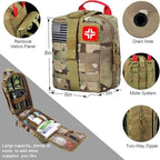 LUXMOM Emergency Survival Kit and First Aid Kit, 142Pcs Professional Survival Gear and Supplies Equipment with Molle Pouch, Gift for Christmas Men Dad Husband Camping Hiking Hunting Outdoor Adventure
