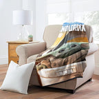 Disney Mandalorian Baby Yoda Nogginz Set - Bundle with 40 x 50 Inch Lightweight Travel Throw Blanket & Pillow Plus Stickers - Kids Super Soft 2 Piece Baby Yoda Bedding Set