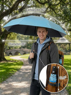 BAODINI Compact Travel Umbrella Small Windproof Auto Open Close for UV Sun Protection UPF 50+ and Rain Fits Backpack Purse & Suitcase
