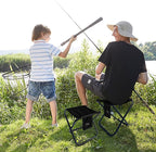 Upgraded Portable Folding Stool, 13 Inch Camping Stool for Adults Fishing Hiking Gardening and Beach with Carry Bag, Hold Up to 450lbs[Black]
