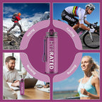 QLUR Water Bottle with Straw, 32oz Motivational Water Bottles with Time Marker to Drink, Tritan BPA Free, 1L Sports Water Bottle with Carry Strap LeakProof for Women Gym Fitness Outdoor (1 Pack)