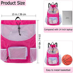 Swim Bag for Kids Mesh Beach Backpack for Girls Lightweight Drawstring Beach Bag Swimming Pool Sports Gym String Bag (Purple)