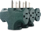 [ETL Listed] Cable Matters 3-Pack 3 Way Plug Adapter 15A 1875W, 3 Prong 3 Outlet Adapter, Power Splitter Plug Outlet, 3 Way Electrical Splitter, Green