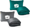 EverSnug Travel Blanket and Pillow Value Bundle - 2 in 1 Airplane Blanket with Soft Bag Pillowcase, Hand Luggage Sleeve and Backpack Clip | Color Includes Teal & Grey