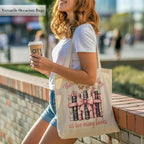 Aesthetic Canvas Tote Bag, Cute Reusable Bags for Women with Inner Pocket