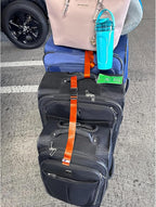 4Pack Luggage Straps for Suitcases, Travel Connector for Carry On Bag, Add Bag to Connect Two Suitcases, Adjustable Belt Attachment Accessories for Connect Your 3 Luggages, Light Blue