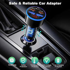 5-Pack USB C Car Charger 90W, OKRAY 5-Port Super Fast Charging PD30W 12v Cigarette Lighter Adapter USB-C&USB-A Multiport Car Phone Charger with Volt Meter for iPhone 17 16 15 14, iPad, Galaxy S25 A16