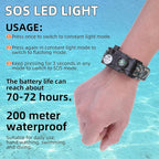 Survival Bracelets, Paracord Bracelets (2 pcs) with Loud Whistle Light Flint, Adjustable Compass Bracelet for Outdoor Camping Hiking Fishing Hunting, Multitools Tactical Gear, Bearable 300 lb