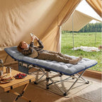 ABORON Camping Cot for Adult 28" Extra Wide, 2PK Heavy-Duty 1200D Oxford Cot for Sleeping, Portable Folding Camp Bed with Mat & Carry Bag