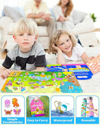 Walenced Reusable Sticker Book for Toddlers, Stickers for Kids, Toddler Sticker Book, Toddler Craft Activities, Toddler Travel Toys Boy Girl Birthday Gifts