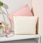 SOIDRAM 2 Pieces Corduroy Makeup Bag Large Corduroy Cosmetic Bag Capacity Canvas Travel Toiletry Bag Organizer Cute Makeup Brushes Aesthetic Accessories Storage Bag for Women, Corduroy L White Pink
