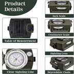Compasses，Hiking Compass for Survival with ，Waterproof Durable and Pocket-SizedTactical Survival Compass with Lanyard，Climbing Biking Exploring Geology, Outdoor Activities