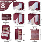 8 Set Packing Cubes for Travel, Gifts for Women Mom,Anti-Tearing Suitcase Organizer,OlarHike Vacation Essentials & Accessories for Cruise Ship