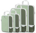 Percover Compression Packing Cubes 4-Piece Set, Packing Cubes Compression for Travel with Label Pockets, Travel Organizer for Carry On & Checked Luggage, Green