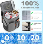 BAGPARKK Insulated Cooler Backpack,33/45 Cans Multifunctional Double Deck Leakproof Cooler Bag with Sternum Strap,Large Capacity Lightweight Travel Camping Beach Backpack