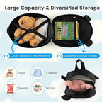 Goplus 2PC Kids Carry On Luggage Set, 16" Rolling Suitcase & 12" Backpack, Airline Approved Travel Trolley Luggage with Wheels for Toddlers Children Girls Boys (Panda)