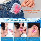 300 Pairs Ear Plugs Bulk for Sleeping Noise Cancelling, Swimming, Shooting, Concerts, Snoring 10 Assorted Colors with Carry Cases Reusable Silicone Earplugs Soft Ear Plugs