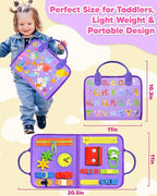 Exorany Busy Board Montessori Toys for Toddler Boy Girl Birthday Gifts, Busy Book Sensory Learning Toys for Toddlers, Toddler Airplane Car Travel Toy Educational Activities