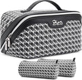 BOYATU Travel Makeup Bag Cosmetic Bags for Women: Large Capacity 3 Pcs Set Make up Bag with Compartments - Waterproof Vegan Leather Toiletry Organizer Bags with Handle (M-76Black)