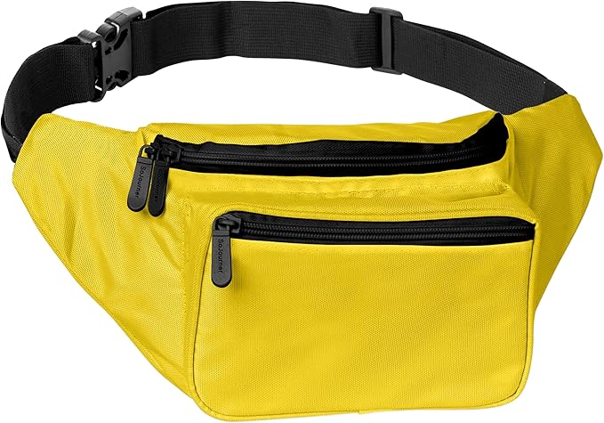 Yellow Fanny Pack Belt Bag I Mens Fanny Packs for Women Fashionable - Crossbody Bag Bum bag Waist Bag Waist Pack - Hands Free for Hiking, Running, Travel, Waterproof and more