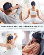 MUSICOZY Sleep Headphones Bluetooth 5.4 Headband Sleeping Eye Mask for Mom Women Men Wireless Music Earbuds Earphones for Side Sleepers Built-in HD Speakers Cool Gadgets Unique Gifts (Navy Blue)
