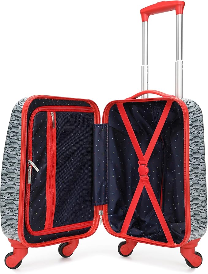 Nautica Kids 18" Hardside Carry-on Suitcase with Spinner Wheels, Shark Attack