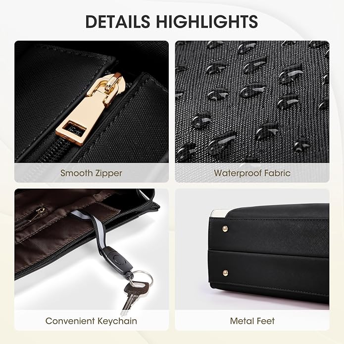 RAINSMORE Laptop Tote Bag for Women 15.6 Inch Large Women Work Bags Waterproof Business Office Teacher Bag Computer Briefcase