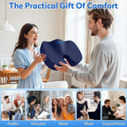XXL Seat Cushion Office Car Seat Cushion, Memory Foam Cushion for Office Chair, Car Seat, Airplane, Bleacher Non-Slip Chair Pad, Butt Pillow for Desk, Wheelchair, Car (Blue)