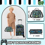 Kid’s Luggage Set 5 Piece Suitcase Set 16’’ Hardside Luggage with Spinner Wheels Girls Boys Carry on Luggage Travel Rolling Luggage Airline Approved