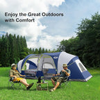 CAMPROS CP Tent 12-Person-Camping-Tents,3 Room Family Tents,Waterproof Windproof Family Tent with Top Rainfly,6 Large Mesh Windows,Double Layer,Easy Set Up, Portable with Carry Bag-20' x 9' x 72"(H)