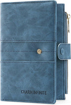 RFID Blocking Leather Passport Wallet Cover Case with Pen and Card Slots Travel Wallet for Women/Men Travel Must Haves Accessories