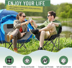 2 Pack Compact Camping Chairs Portable Folding for Outside with Carry Bag Lightweight Moon Chairs for Travel Picnic Hiking Beach Fishing, 600D Oxford, Supports 330lbs(Grey, Black)