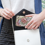 Mayski Credit Card Holder for Women, RFID Blocking, Aluminum Alloy Hard Case, Small Mini Metal Wallet for Women Men, Happy Flower