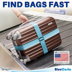 Luggage Straps for Suitcases - TSA Approved - Blue, 20 PK - Bulk Multipack Premium Nylon Belts for Suitcase, Briefcase & Travel Bag - Adjustable Strap Length 46" - 78"