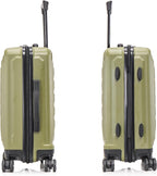 US ARMY Fox 20 inch Carry-On Hardside Luggage with Spinner Wheels | Lightweight Small Suitcase for Travel | Chevron Icon, Gel Handle, Side Studs, Retractable Trolley, Heavy Duty | Olive Drab
