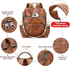 AGLOD Vegan Leather Laptop Backpack for Women 15.6 Inch Work Backpack Purse for Travel College