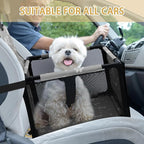 Dog Car Seat Foldable Dog Car Booster Seat Waterproof Breathable Oxford Travel Bag for Small to Medium Dogs, Puppies, and Pets-Pattern Grey-Upgrade