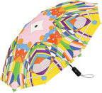 RainCaper Frank Lloyd Wright Windproof Auto Open Close 43” Coverage Folding Travel Umbrella with Matching Sleeve