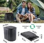 Camping Toilet, Portable Toilet for Adults, Camp Toilet with Handbag, Travel Potty for Camping, Hiking, RoadTrip, Car, Tent, Truck Drivers (black-15.7''H)