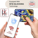 ELFISH Mini RFID Aluminum Wallet Credit Cards Holder Business Card Case Metal ID Case for Men Women (Sun flower)