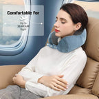 Cirorld Neck Pillow for Traveling, Travel Pillows for Airplanes,100% Pure Memory Foam Travel Neck Pillow, Adjustable Flight Pillow, Portable Plane Accessories with Eye Mask, Earplugs, Carry Bag