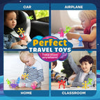 Suction Toy Toddler Bath Toys: No Hole Bath Toy for Boys Girls - 18PCS Sensory Fidget Toys for Kids - Window Building Toy Gooide Bag Stuffers - Travel Essentials Road Trip Activities for Kids Gifts