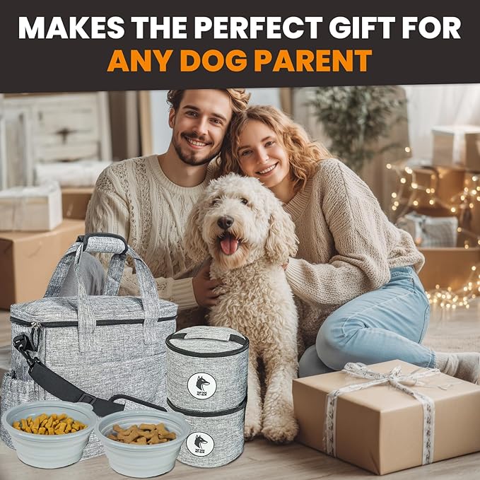 Dog Travel Bag for Supplies - Airline-Approved Backpack for Dogs - Pet Supply Organizer with Foldable Bowls & Food Containers - Pet Travel Bag - Dog Bags for Travelling with Accessories