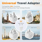 220V to 110V Voltage Converter US to Europe, TESSAN 250W Universal Travel Adapter with 4 USB Ports QC 3.0 PD 36W and EU/UK/AU/IT/India International Power Adaptor, Converter for European Travel