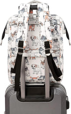 Kinmac Wide Open Style Laptop Backpack College Travel Outdoor Backpack For Laptop Up to 15.6 Inch (Dog)