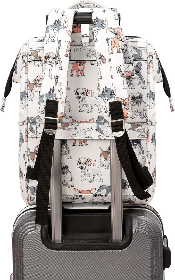 Kinmac Wide Open Style Laptop Backpack College Travel Outdoor Backpack For Laptop Up to 15.6 Inch (Dog)