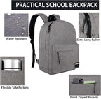 SUPACOOL Casual Laptop Backpack for Men and Women, Backpack for College, USB Charging Port, Lightweight Pack Back(Light grey)